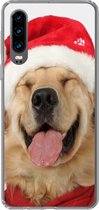 Geschikt voor Huawei P30 hoesje - Hond - Grappig - Lachen - Kinderen - Jongens - Meisjes - Siliconen Telefoonhoesje