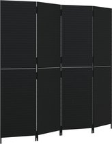 vidaXL-Kamerscherm-4-panelen-poly-rattan-zwart