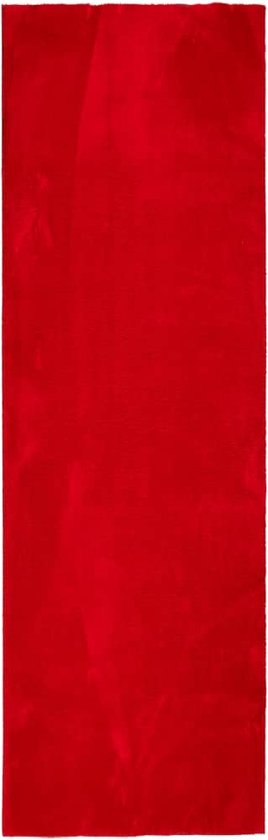 vidaXL - Vloerkleed - HUARTE - laagpolig - zacht - wasbaar - 80x250 - cm - rood