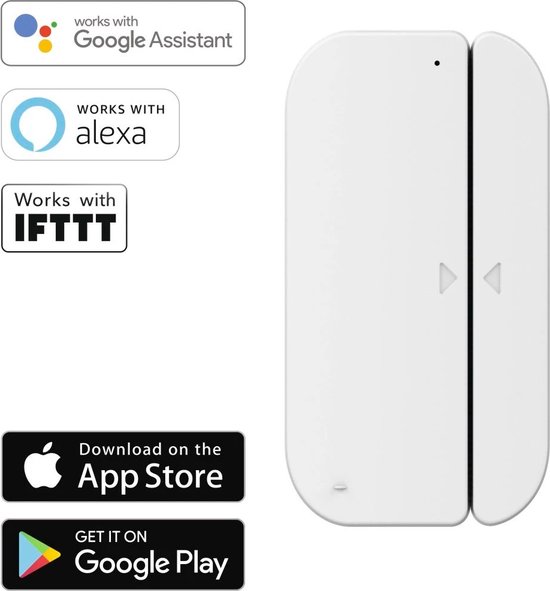 Hama Wi-Fi Deur/Raam Sensor Beveiliging - Ingebouwde Bewegingssensor met Magneetschakelaar - Alarm Pushmelding - Compatibel met Apple Home, Alexa, Google Assistent - Wit