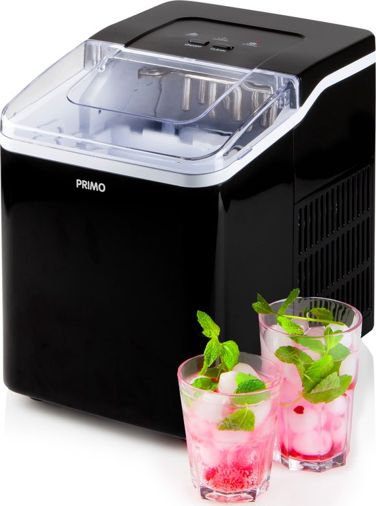 PRIMO PR407IB IJsblokjesmachine - IJsblokjesmaker met IJsschep - 1,6L - 12kg/24u - 9 min. - Zwart