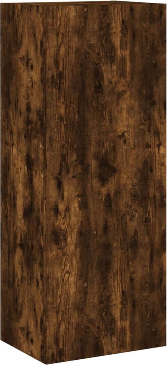 vidaXL - Tv-wandmeubel - 40,5x30x102 - cm - bewerkt - hout - gerookt - eikenkleurig