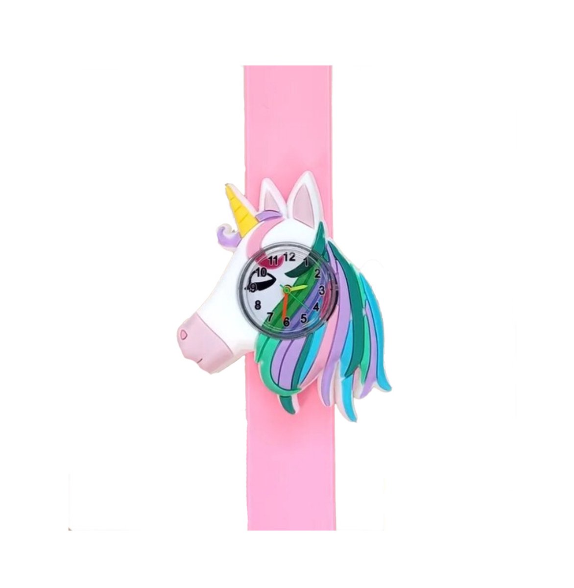 Zoëies kinderhorloge eenhoorn siliconen roze - meisjes - tijd - klok - uurwerk - paard - kleuren