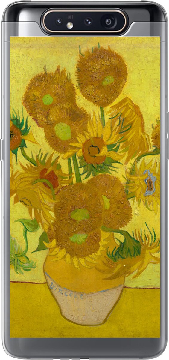 Telefoonhoesje Geschikt voor Samsung Galaxy A80 hoesje - Zonnebloemen - Vincent van Gogh - Siliconen Telefoonhoesje Telefoonhoesje