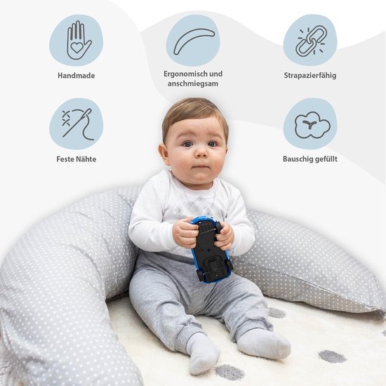 Borstvoedingskussen,zijslaapkussen, Katoen -pregnancy pillow, support pillow 190 cm van Little Dutch — afbeelding 3