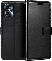 Portemonnee Bookcase Hoesje Geschikt voor: Motorola Moto G13 - Zwart
