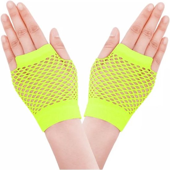 Go Go Gadget - Net handschoenen - Kort - Vingerloos - 1 paar - Geel