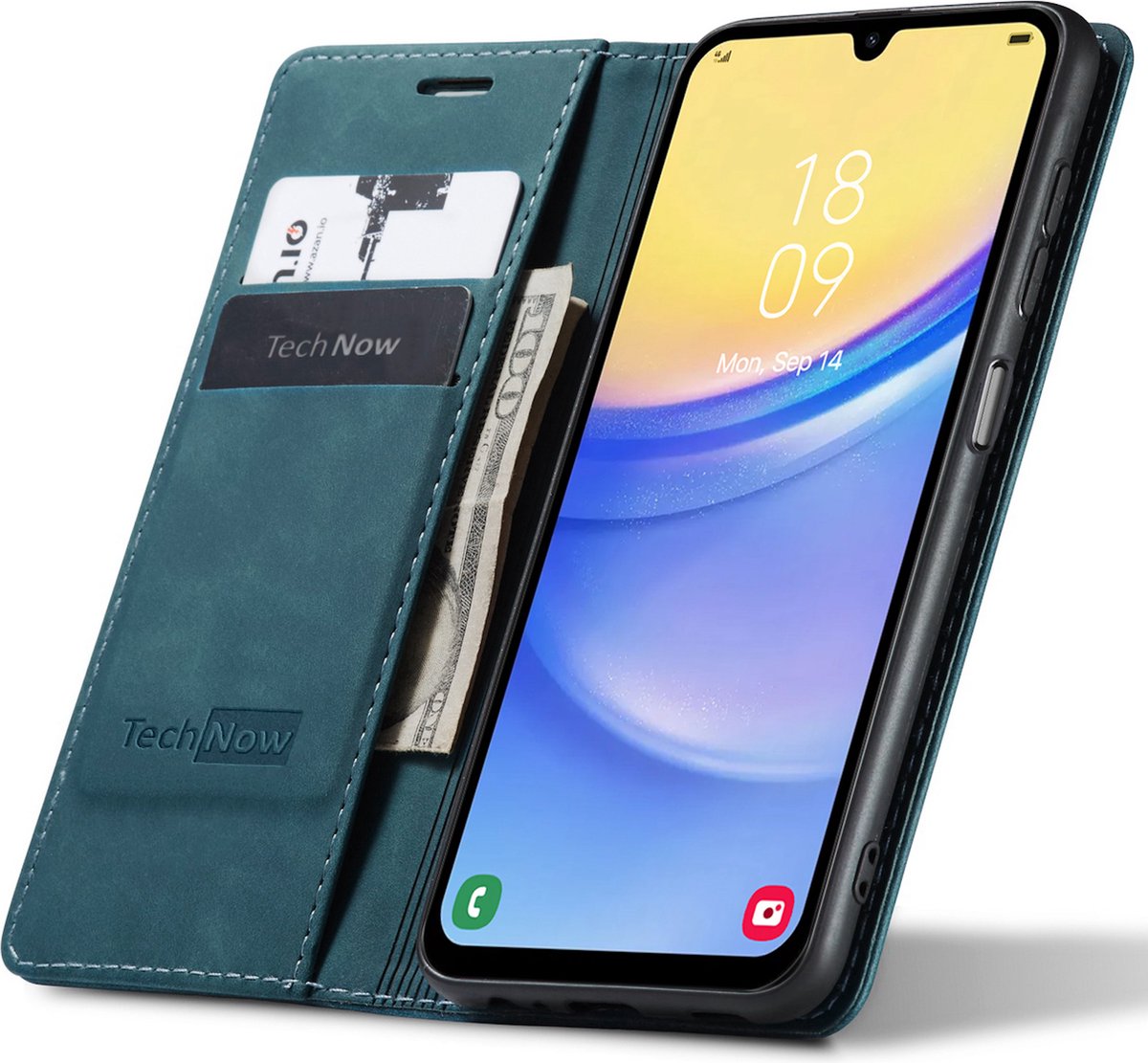 Hoesje geschikt voor Samsung Galaxy A15 - Book Case Leer Slimline Blauw