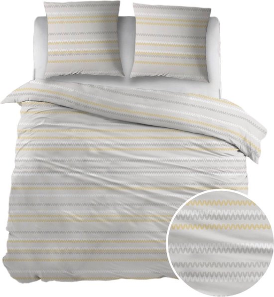 Sleepnight - Flanel Grey Gestreept - LP003610 - B 200 x L 200 cm/B 200 x L 220 cm - 2-persoons -