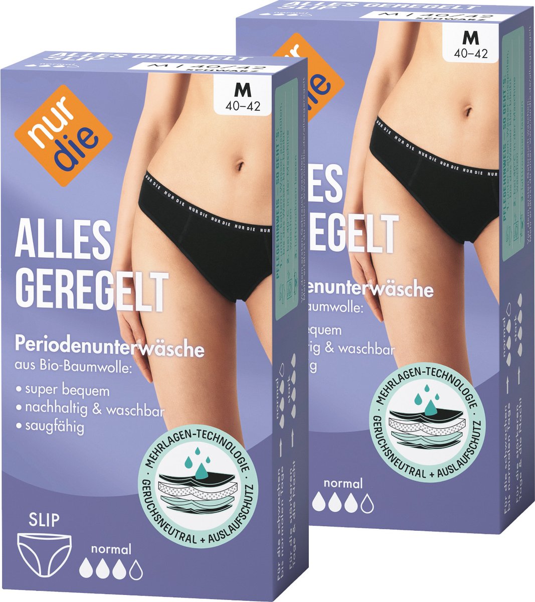 NUR DIE Periodiek ondergoed Alle normale onderbroeken