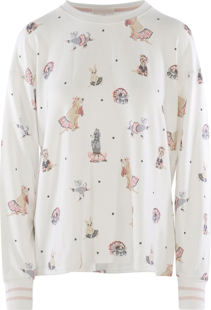 P.J. SALVAGE CO. Pyjamatop Let's Dance gebroken wit
