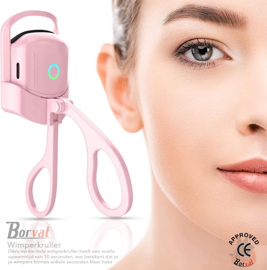 Borvat® - Verwarmde Wimperkruller - Elektrische Wimperkrullers - Bereik met gemak perfect gekrulde wimpers - 2 Verwarmingsmodi Snel Krullende Wimpers - Roze