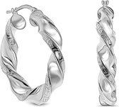 Juwelier Zwartevalk - Zilveren wokkel oorbellen met meander teken 22.217/32mm--