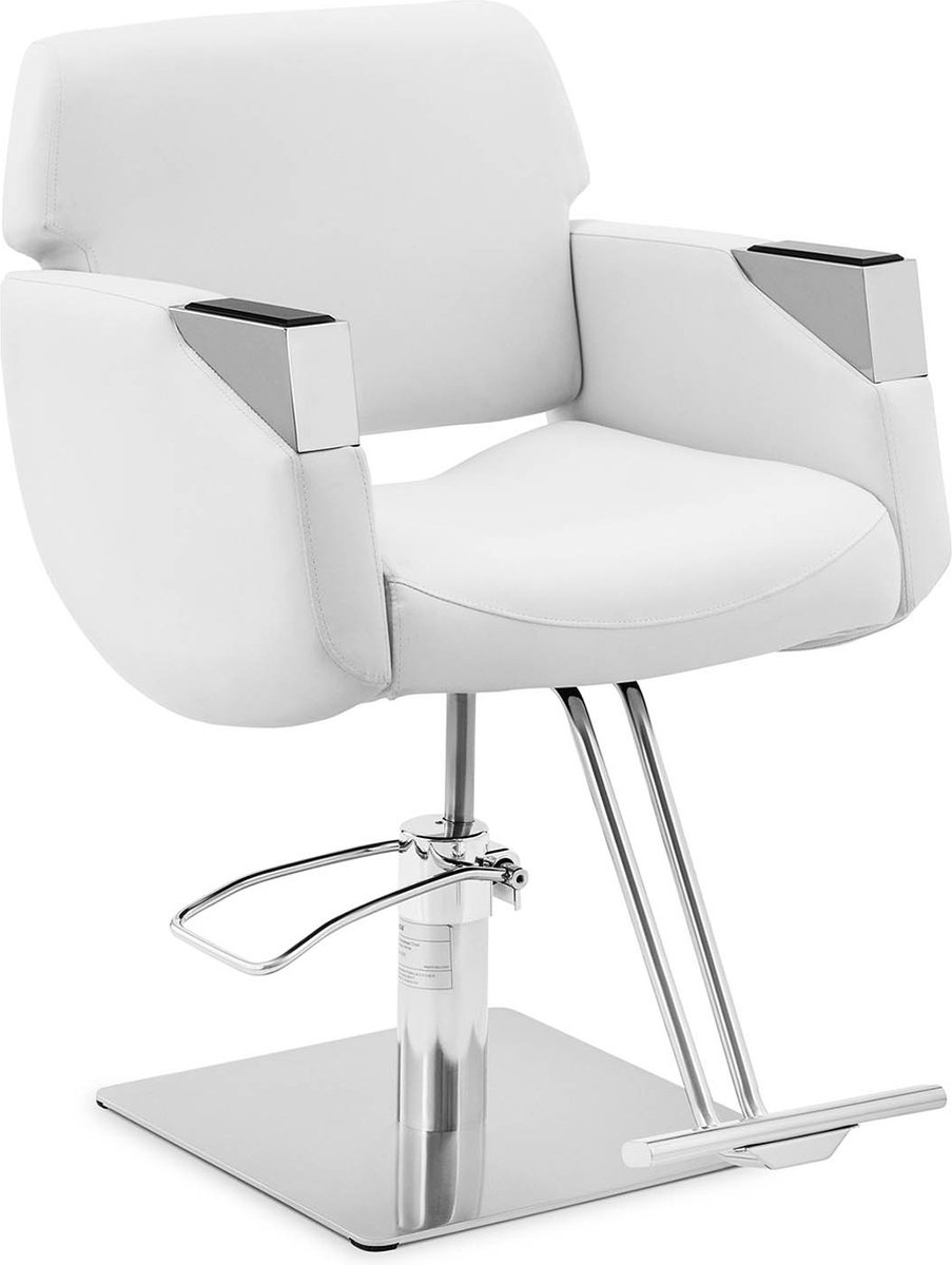 Goedkoopste physa - kappersstoel met voetsteun - 880 - 1030 mm - 200 kg - Zilver, Wit