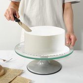 Cake Draaitafel, 30,5 cm roterende glazen taartdraaitafel, roterende taartstandaard met antislip rubberen bodem mooie bakgereedschap, apparatuur voor het maken van taarten