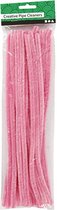 Chenilledraad - Pijpenragers - Roze - Nylon, Metaal - Lengte: 30 cm - Dikte: 9mm - 25 stuks