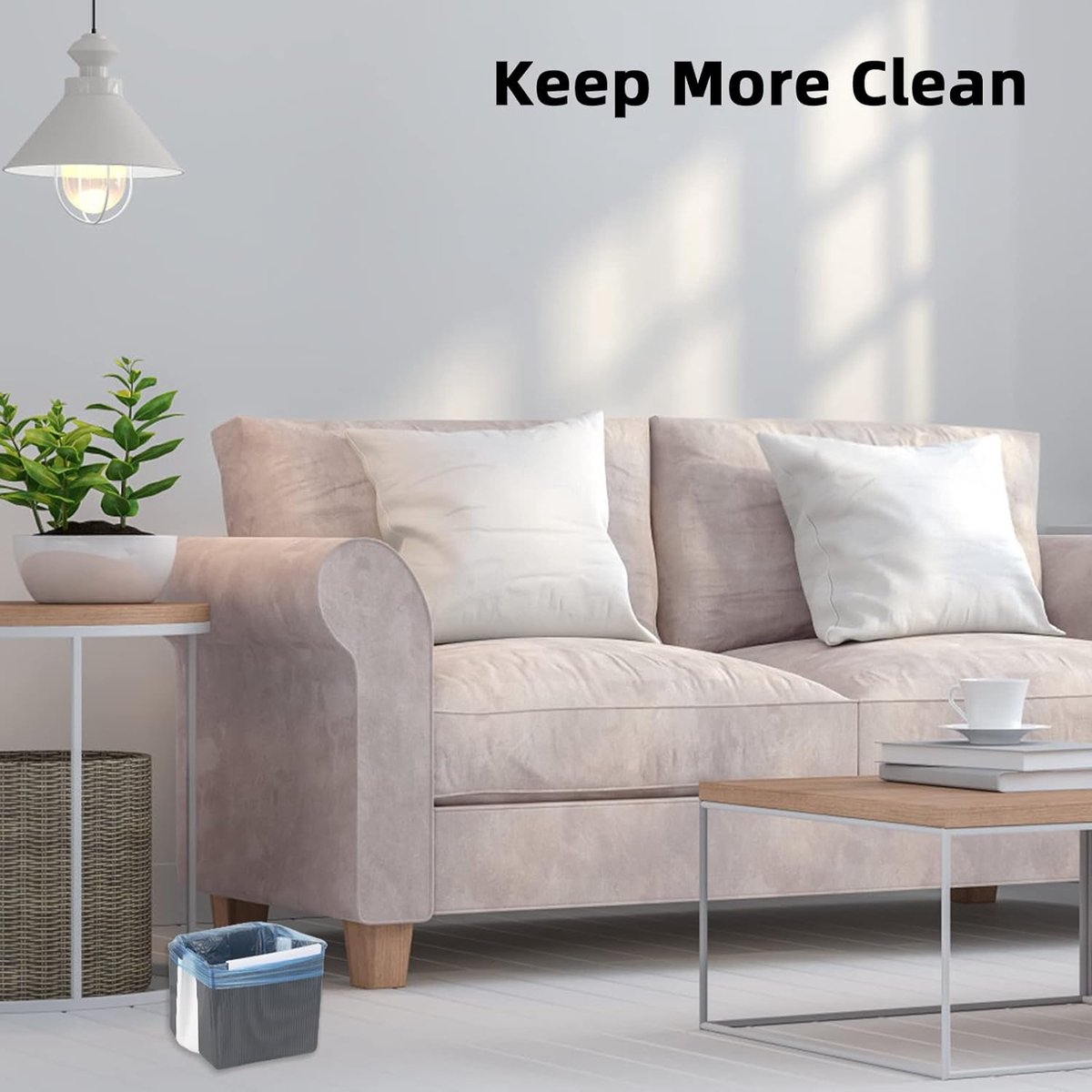 Goedkoopste Hangende vuilnisemmer, 4 liter, opvouwbare plastic compostemmer, keuken, afvalemmer, wandmontage, voor keuken, auto, badkamer, kantoor en slaapkamer, bevat 50 kleine vuilniszakken