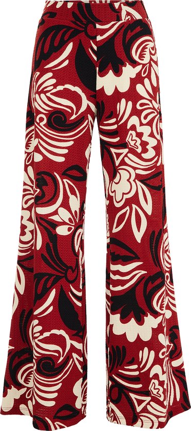 WE Fashion Dames wide leg broek met dessin