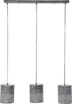 Hanglamp Cilinder grijs | 3 lichts | Ø 20 cm | 100x20x150 cm | eetkamer / woonkamer | industrieel / modern design | verstelbare hoogte