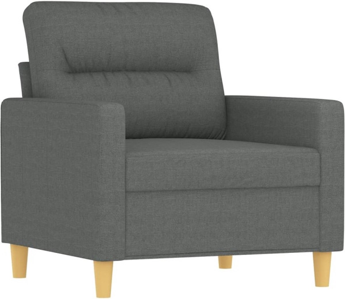 vidaXL Fauteuil - met - voetenbank - 60 - cm - stof - donkergrijs