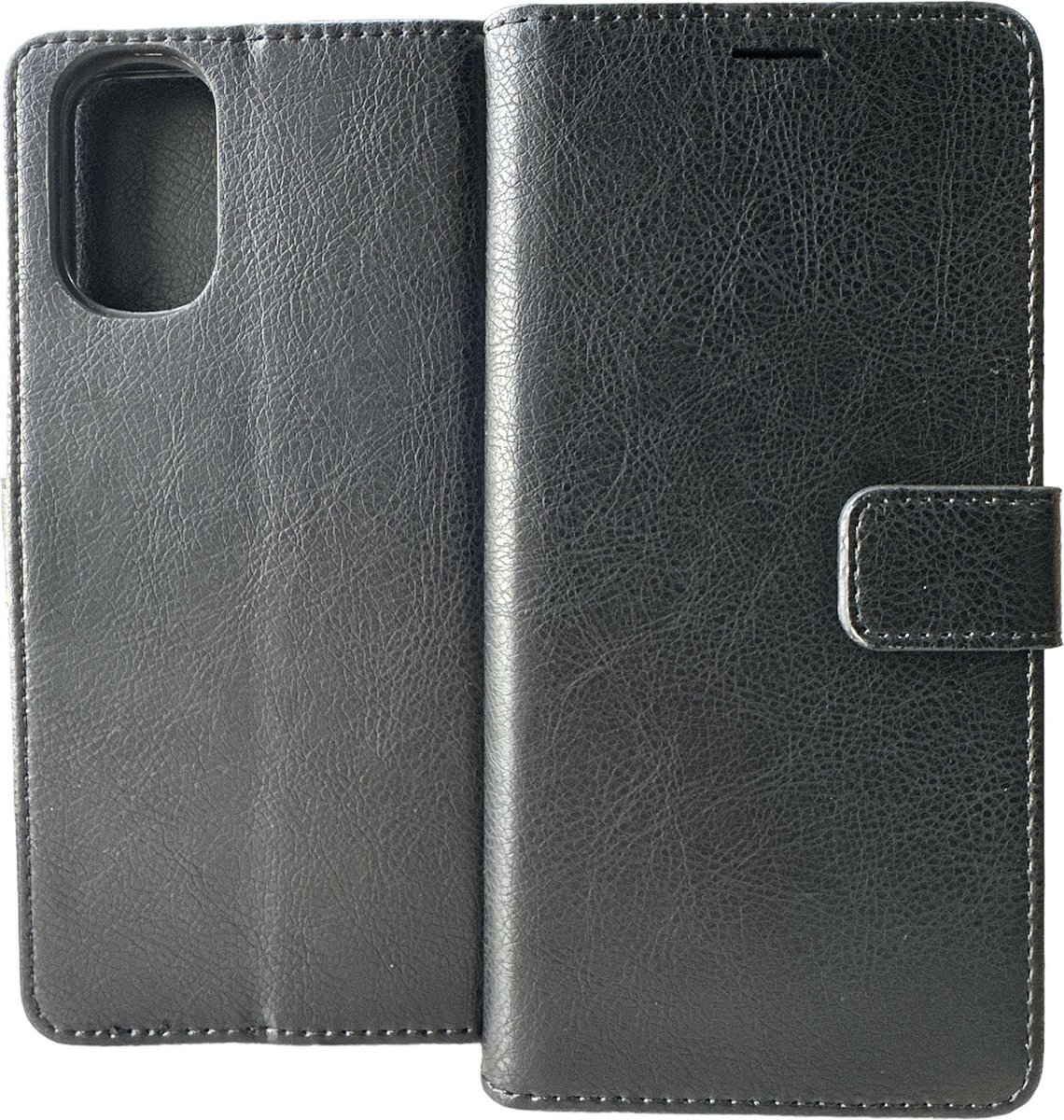 Portemonnee Bookcase Hoesje Geschikt voor: Motorola Moto E32 / E32s - Zwart