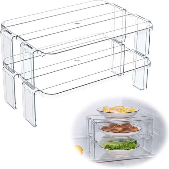 DAIRYCOF Keukenkast-organizer, set van 4, acryl, kruidenrek