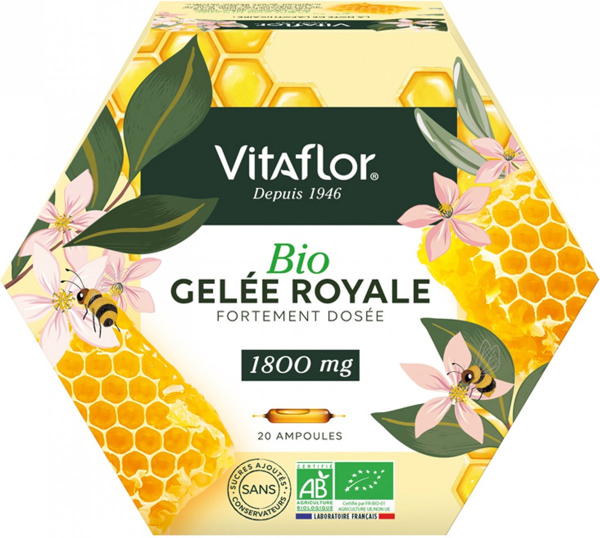 Goedkoopste Vitaflor Royal Jelly 1800 mg Organic 20 Ampullen