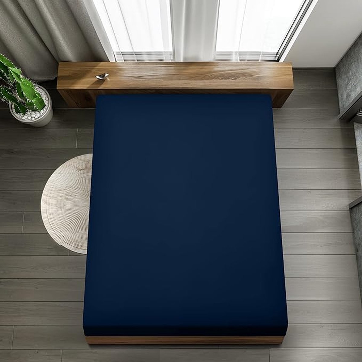 hoeslaken, 100% katoen, Cotton Soft - Anti-allergie \ Bijzonder ademend, resistent, huidvriendelijk35 x 190 x 35cm