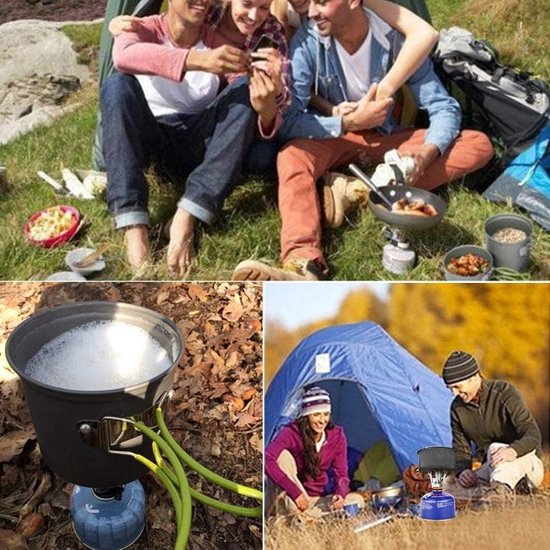 BLACK CREVICE Camping Cooking Set I Camping Cookware Aluminium I Outdoor Cookware Set I 3 Camping Pans & 1 Coated Casserole I Camping Cooking Set incl. Kettle & Handle