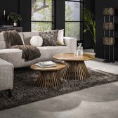 Salontafel set van 2 conisch Tweak | massief mango zandkleur | 80x80x40 cm | modern design | woonkamer | duurzaam hout