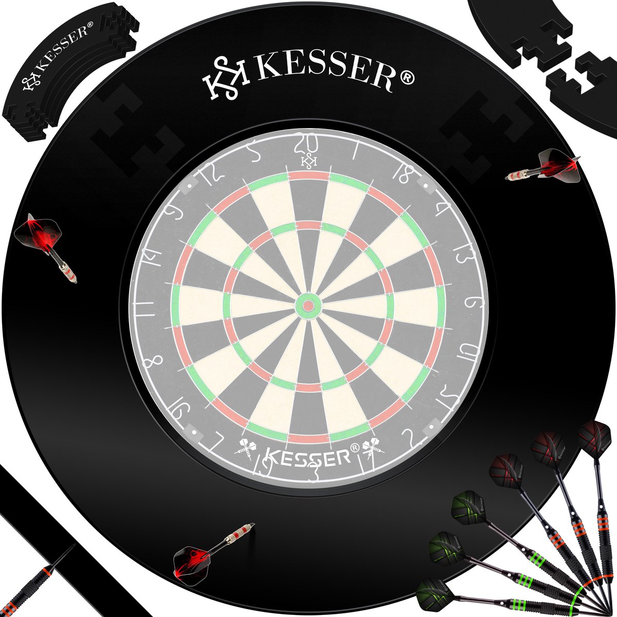 KESSER® Dartbord Surround Zwart - Dart Surroundring - Darts Surround Ring bescherming