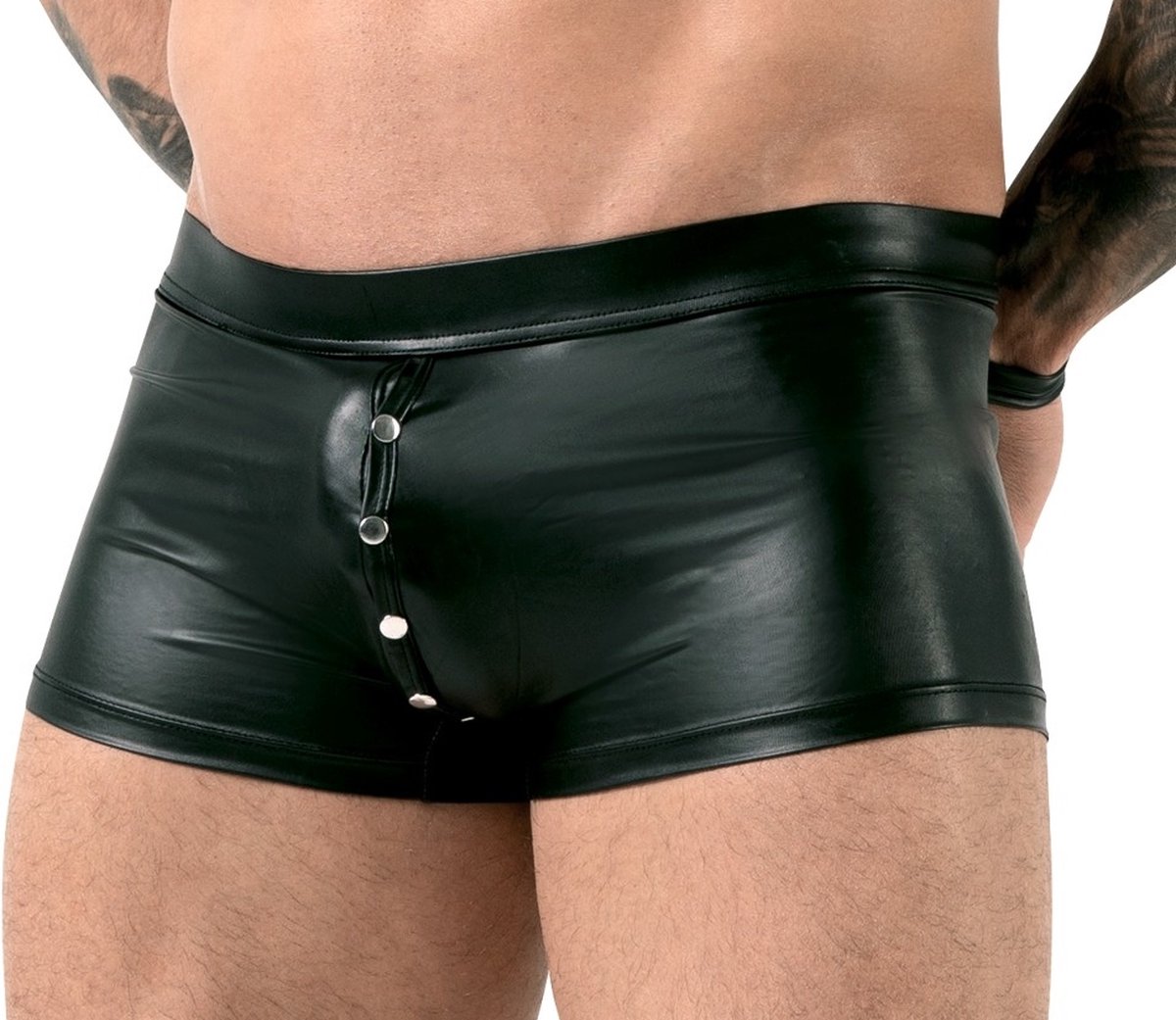 Ruige Wetlook Bondage Short met Boeien