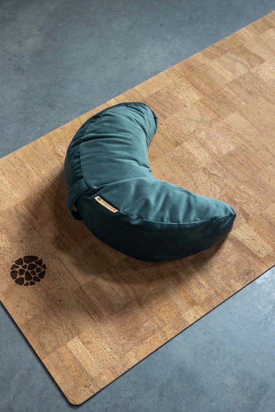 Pierre Sports Halve Maan Yoga Kussen - Donkergroen - Gevuld met Hennepvezels - 22x40x12cm van Pierre Sports — afbeelding 4