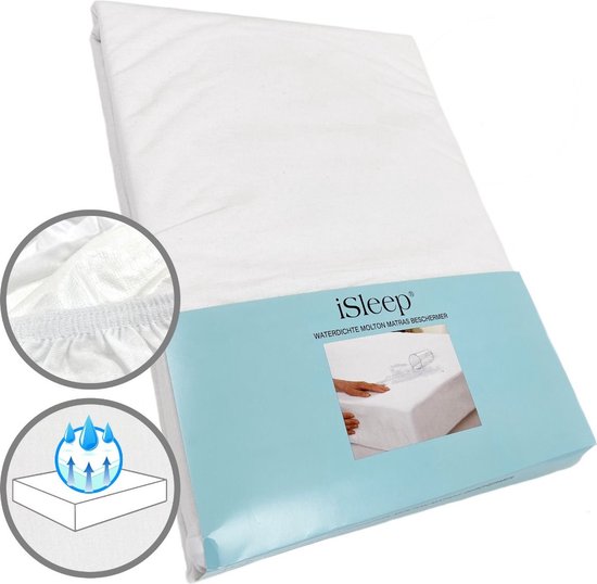 iSleep Molton Hoeslaken Waterdicht - 100% Katoen - Tweepersoons - 160x210/220 cm