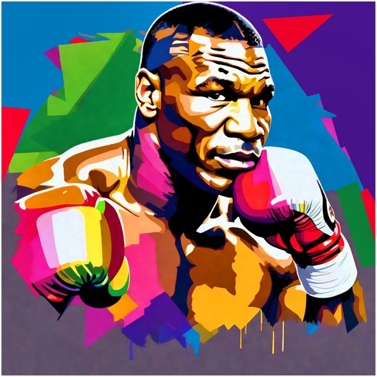 Affiche Mike Tyson - Iron Mike - Affiche de boxe affiches de boxe | 50 x 50 cm | art de rue pop art | WALWALLS.STORE