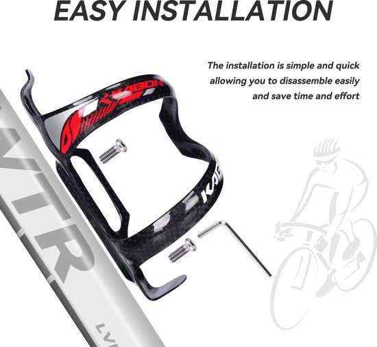 Fiets flessenhouder, ultralicht, 3K carbon fietsen, waterfleshouder, drankhouder voor outdooractiviteiten — afbeelding 3