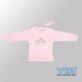 VIB® - Baby T-Shirt Dancing Queen (Roze)-(0-3 mnd) - Babykleertjes - Baby cadeau