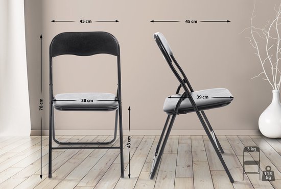 Chaise pliante Clp Felix - Zwart/ noir