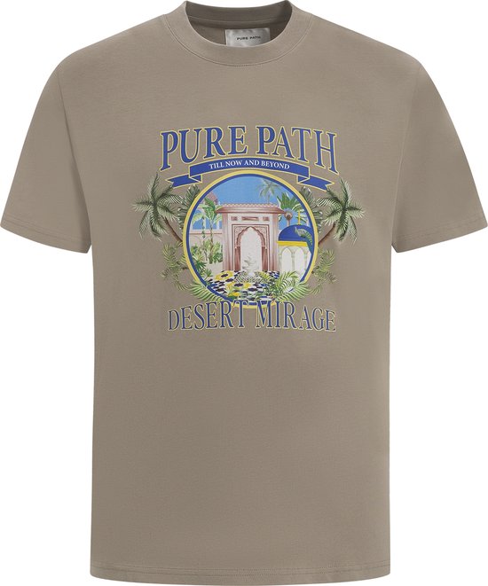 Purewhite - Heren Loose Fit T-shirts Crewneck SS - Taupe - Maat XXL