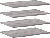 vidaXL - Wandschappen - 4 - st - 60x40x1,5 - cm - bewerkt - hout - grijs - sonoma - eiken