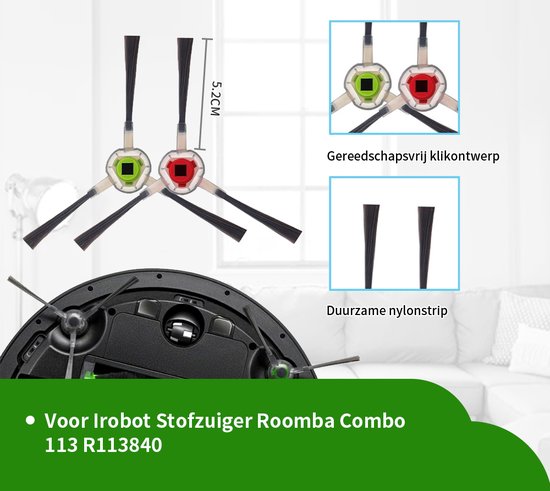 iRobot Originele onderdelen Roomba combi-vervangingsset – alleen compatibel met de combo-serie – grijs en groen