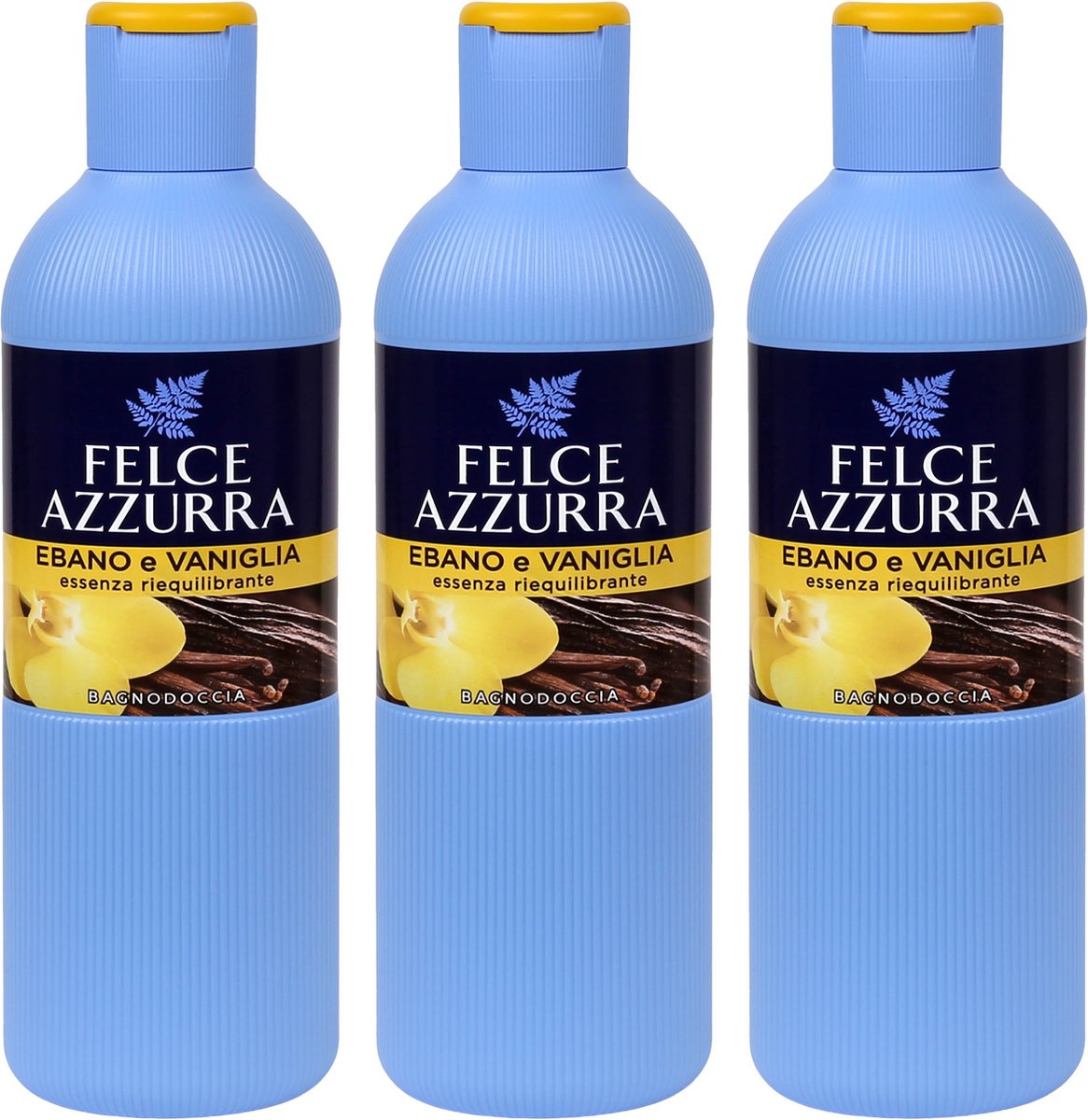 Felce Azzurra Douchegel - Ebbenhout en Vanille - 3 stuks - 650 ml