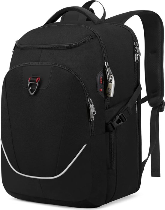 Della Gao Laptop- en reisrugzak anti-diefstal, waterdicht met USB- oplaadpoort, casual, wit-2126, 17 Zoll, zakelijke dagrugzak