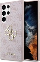 Coque arrière avec logo en Métal Guess 4G - Samsung Galaxy S24 Ultra (S928) - Rose