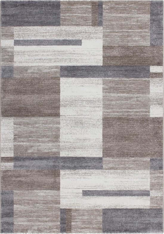 Feeling | Hoogpolig Vloerkleed | Beige Silver | Hoogwaardige Kwaliteit | 200x290 cm