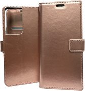 Portemonnee Book Case Hoesje Geschikt voor: Samsung Galaxy S21 Ultra - Rosegoud