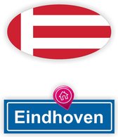 Eindhoven stads vlag auto sticker set 2 stickers.