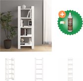 vidaXL Bibliothèque en bois - Wit - 60 x 35 x 160 cm - Armoire - Comprend un nettoyant et un assainisseur pour bois