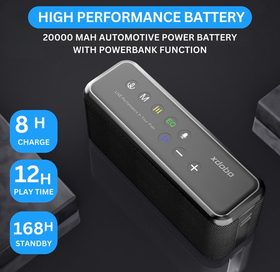 xdobo X8 MAX Draadloze Bluetooth Speaker 100Watt - Deep Bass - TWS Connectie - Waterproof - Zwart van xdobo — afbeelding 4