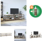 vidaXL Tv-meubel 200x30x50 cm bewerkt hout metaal sonoma eikenkleurig - Kast - Inclusief Houtreiniger en verfrisser